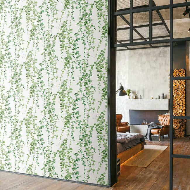 Hanging Watercolor Vines Peel and Stick Wallpaper Peel and Stick Wallpaper RoomMates   