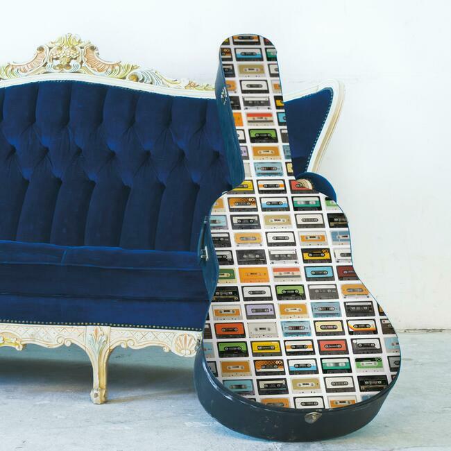 Retro Cassettes Peel & Stick Wallpaper Peel and Stick Wallpaper RoomMates   