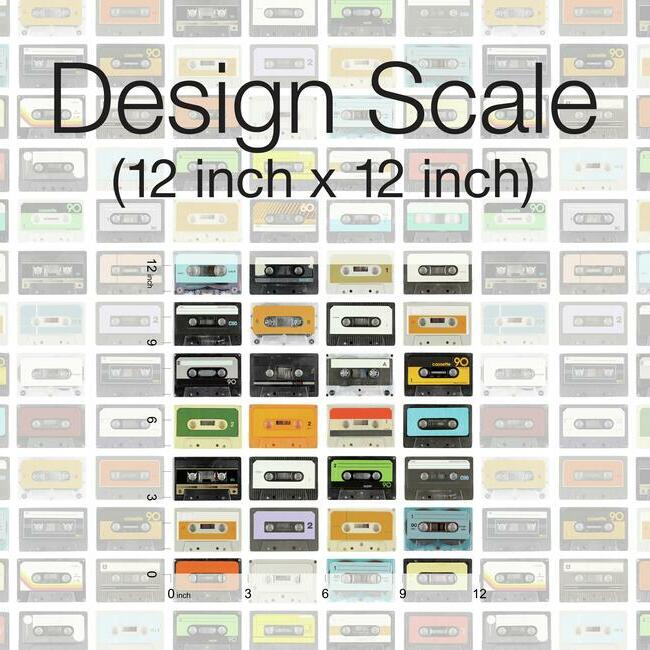 Retro Cassettes Peel & Stick Wallpaper Peel and Stick Wallpaper RoomMates   