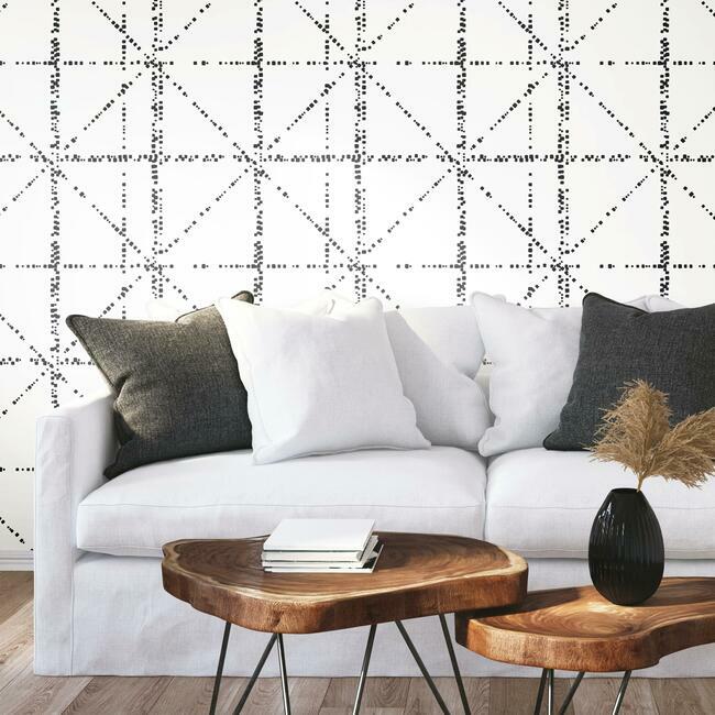 Jane Dixon Diamond Grid Specks Peel & Stick Wallpaper Peel and Stick Wallpaper RoomMates   