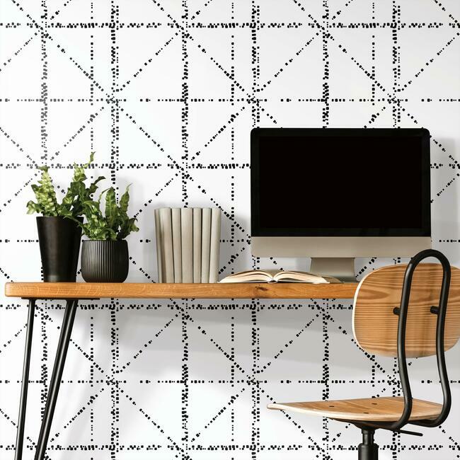 Jane Dixon Diamond Grid Specks Peel & Stick Wallpaper Peel and Stick Wallpaper RoomMates   