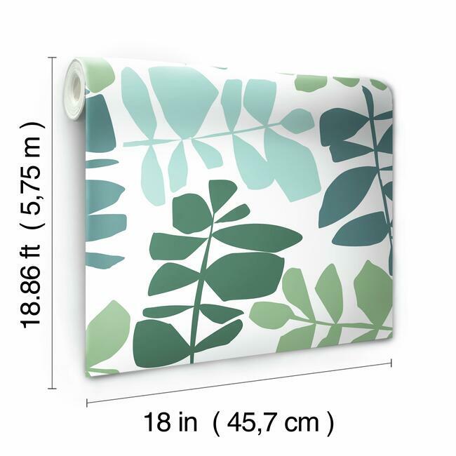 Jane Dixon Leaf Sprigs Peel and Stick Wallpaper Peel and Stick Wallpaper RoomMates   