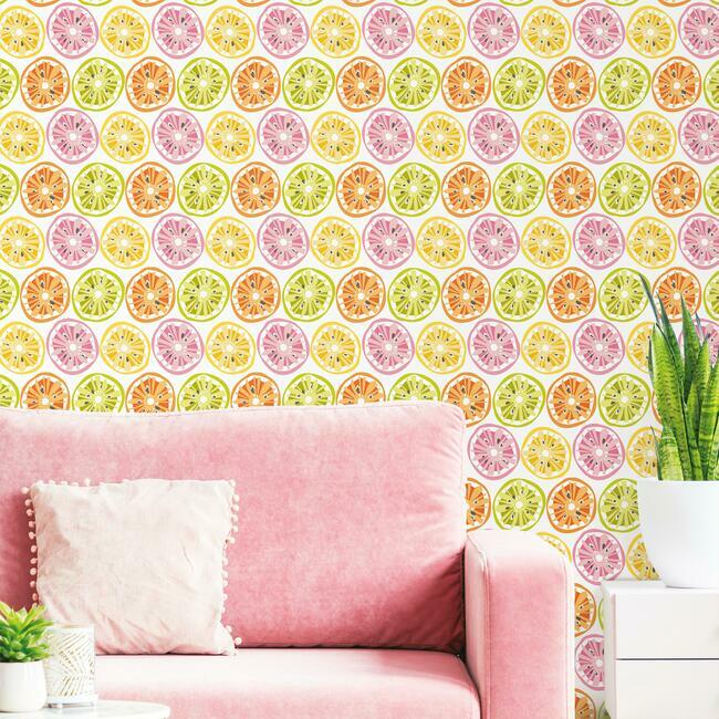 Jane Dixon Citrus Sweet Peel & Stick Wallpaper Peel and Stick Wallpaper RoomMates   