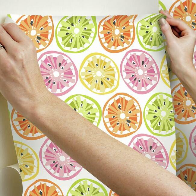 Jane Dixon Citrus Sweet Peel & Stick Wallpaper Peel and Stick Wallpaper RoomMates   