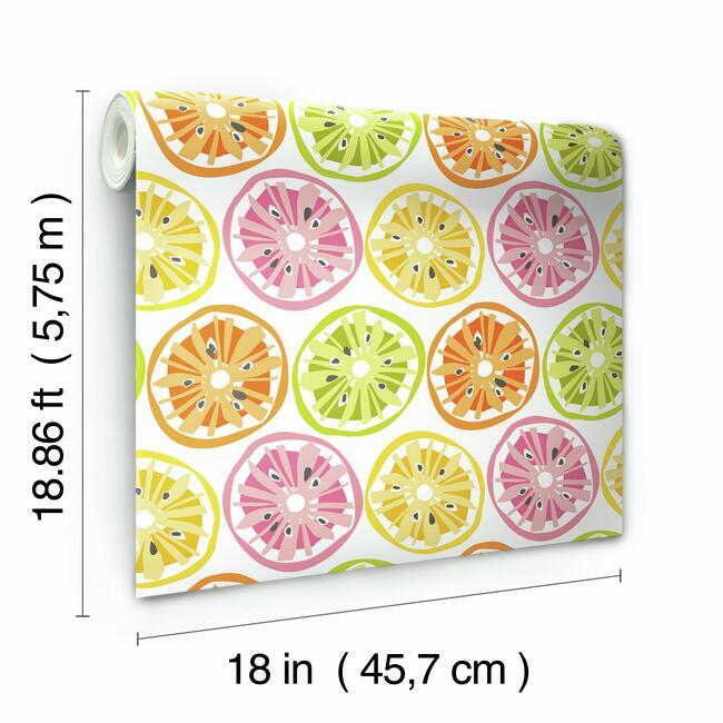 Jane Dixon Citrus Sweet Peel & Stick Wallpaper Peel and Stick Wallpaper RoomMates   