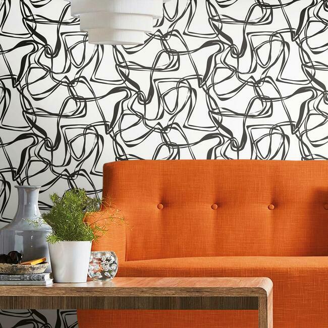 Jane Dixon Ribbon Trail Peel & Stick Wallpaper Peel and Stick Wallpaper RoomMates   