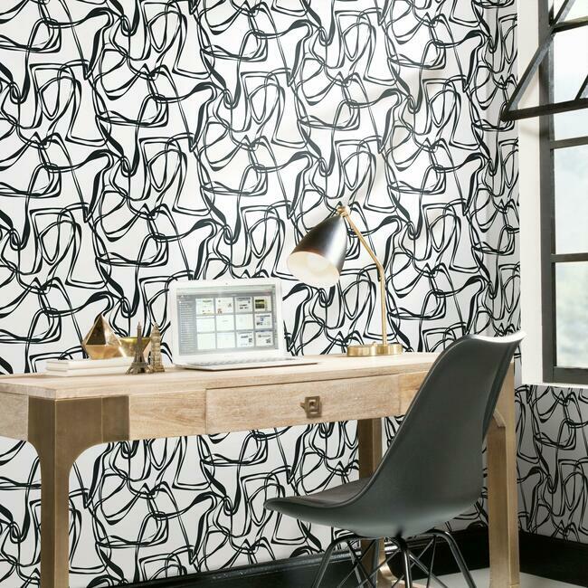 Jane Dixon Ribbon Trail Peel & Stick Wallpaper Peel and Stick Wallpaper RoomMates   