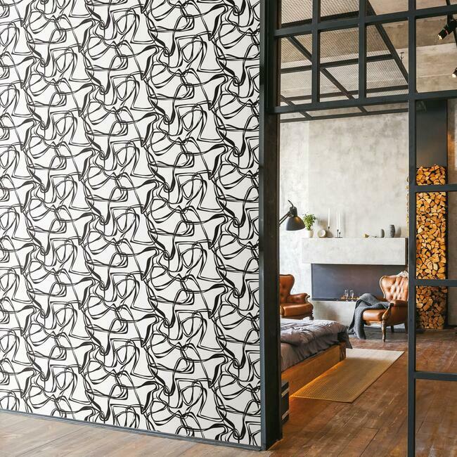 Jane Dixon Ribbon Trail Peel & Stick Wallpaper Peel and Stick Wallpaper RoomMates   
