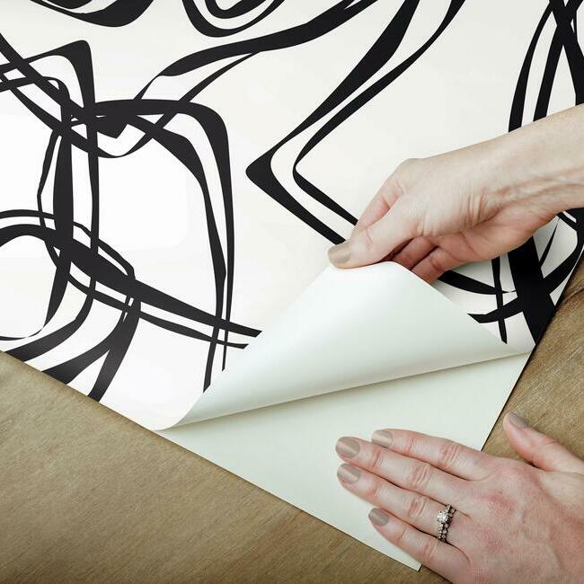 Jane Dixon Ribbon Trail Peel & Stick Wallpaper Peel and Stick Wallpaper RoomMates   