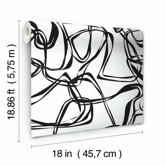 Jane Dixon Ribbon Trail Peel & Stick Wallpaper Peel and Stick Wallpaper RoomMates   