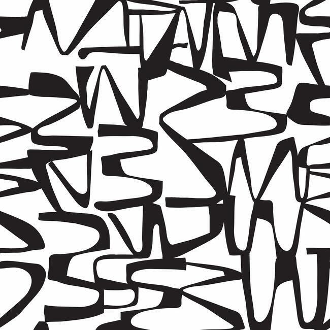 Jane Dixon Enigmatic Peel & Stick Wallpaper Peel and Stick Wallpaper RoomMates Roll Black 