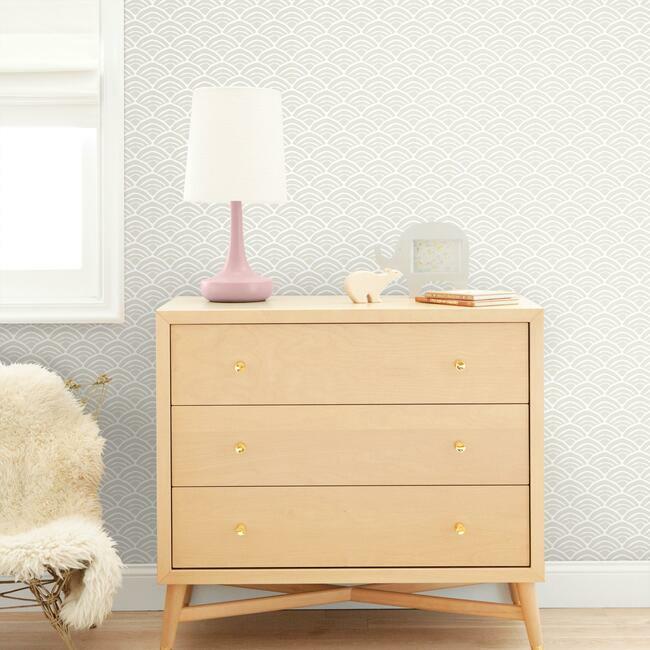 Jane Dixon Coastal Scallop Peel & Stick Wallpaper Peel and Stick Wallpaper RoomMates   