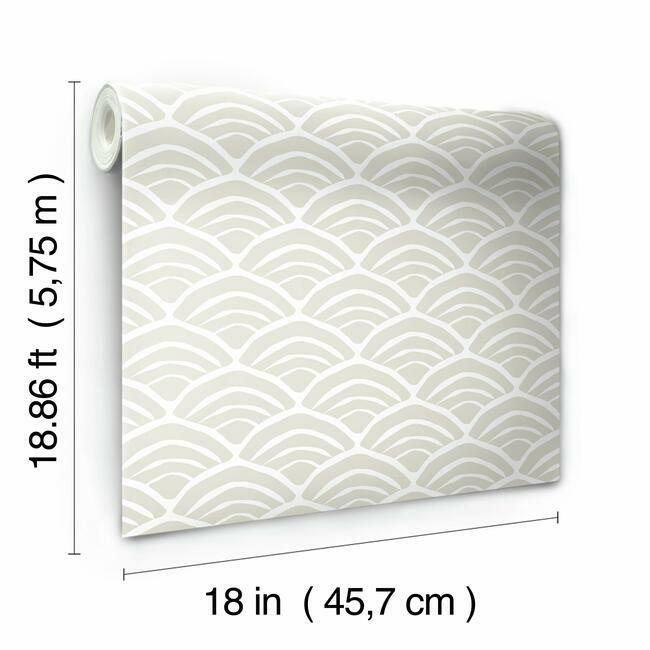 Jane Dixon Coastal Scallop Peel & Stick Wallpaper Peel and Stick Wallpaper RoomMates   