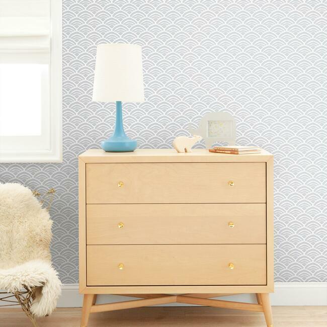 Jane Dixon Coastal Scallop Peel & Stick Wallpaper Peel and Stick Wallpaper RoomMates   