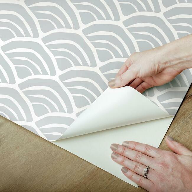 Jane Dixon Coastal Scallop Peel & Stick Wallpaper Peel and Stick Wallpaper RoomMates   