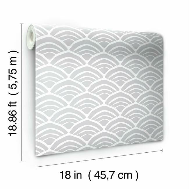 Jane Dixon Coastal Scallop Peel & Stick Wallpaper Peel and Stick Wallpaper RoomMates   