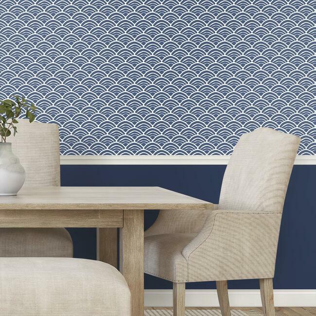 Jane Dixon Coastal Scallop Peel & Stick Wallpaper Peel and Stick Wallpaper RoomMates   