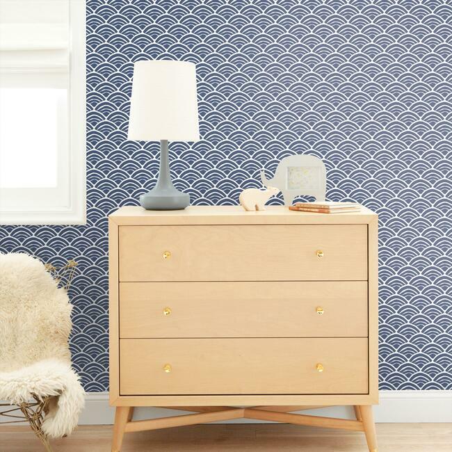 Jane Dixon Coastal Scallop Peel & Stick Wallpaper Peel and Stick Wallpaper RoomMates   