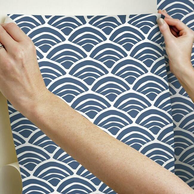 Jane Dixon Coastal Scallop Peel & Stick Wallpaper Peel and Stick Wallpaper RoomMates   