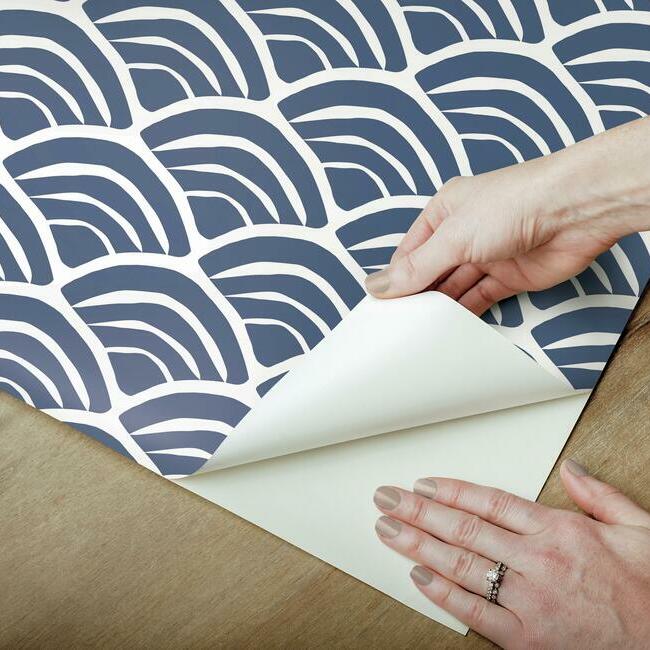 Jane Dixon Coastal Scallop Peel & Stick Wallpaper Peel and Stick Wallpaper RoomMates   