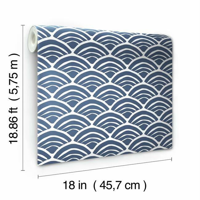 Jane Dixon Coastal Scallop Peel & Stick Wallpaper Peel and Stick Wallpaper RoomMates   
