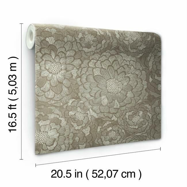 Zen Dahlia Peel and Stick Wallpaper Peel and Stick Wallpaper RoomMates   