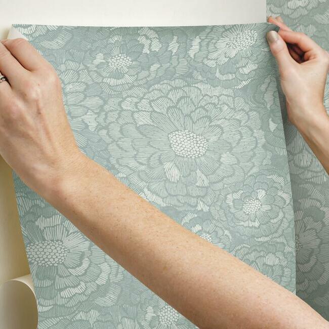 Zen Dahlia Peel and Stick Wallpaper Peel and Stick Wallpaper RoomMates   
