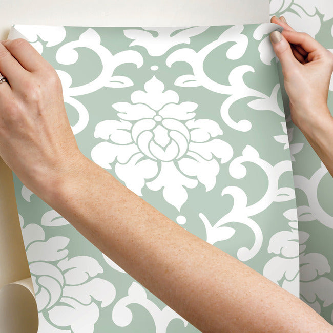 Damask Peel & Stick Wallpaper Peel and Stick Wallpaper RoomMates   