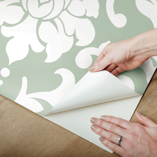 Damask Peel & Stick Wallpaper Peel and Stick Wallpaper RoomMates   