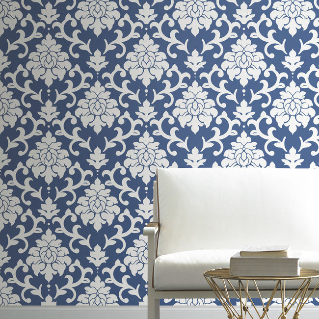 Damask Peel & Stick Wallpaper Peel and Stick Wallpaper RoomMates   