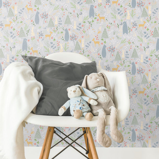Spring Forest Pals Peel & Stick Wallpaper Peel and Stick Wallpaper RoomMates   