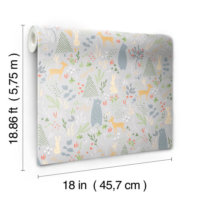 Spring Forest Pals Peel & Stick Wallpaper Peel and Stick Wallpaper RoomMates   