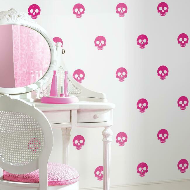 Disney Cruella Glamour Skulls Peel & Stick Wallpaper Peel and Stick Wallpaper RoomMates   