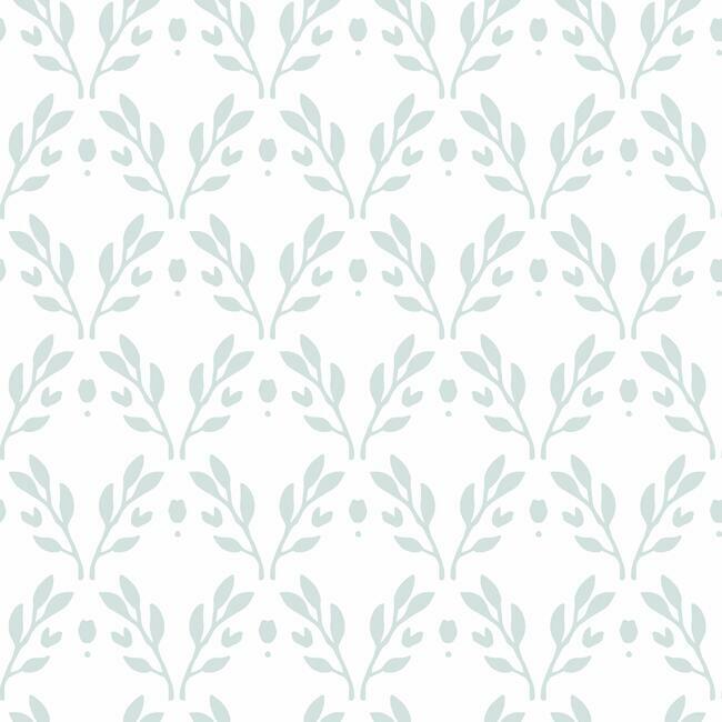 Rose Lindo Dawn Peel & Stick Wallpaper Peel and Stick Wallpaper RoomMates Roll Frosty Blue 