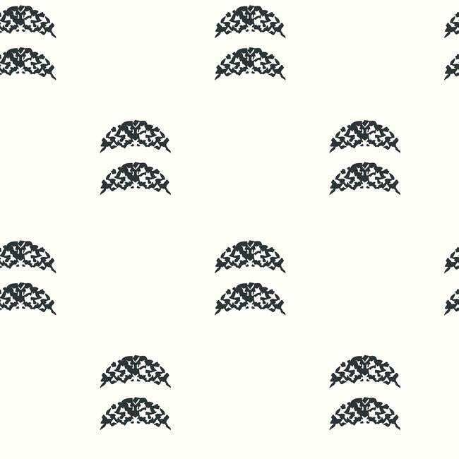 Rose Lindo Half Moon Peel & Stick Wallpaper Peel and Stick Wallpaper RoomMates Roll Black And White 