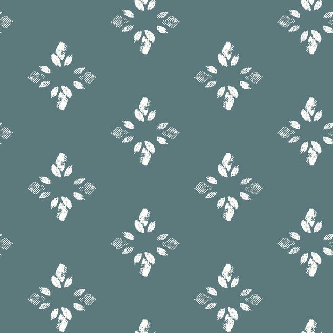Rose Lindo Pressed Petals Peel & Stick Wallpaper Peel and Stick Wallpaper RoomMates Roll Denim 