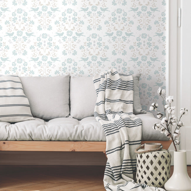 Rose Lindo Woodland Peel & Stick Wallpaper Peel and Stick Wallpaper RoomMates   