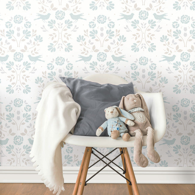 Rose Lindo Woodland Peel & Stick Wallpaper Peel and Stick Wallpaper RoomMates   