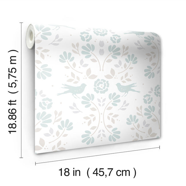 Rose Lindo Woodland Peel & Stick Wallpaper Peel and Stick Wallpaper RoomMates   