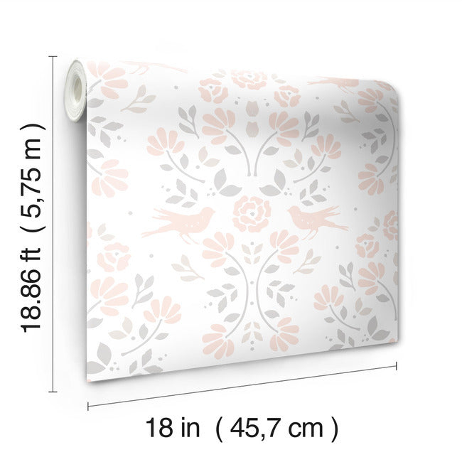 Rose Lindo Woodland Peel & Stick Wallpaper Peel and Stick Wallpaper RoomMates   