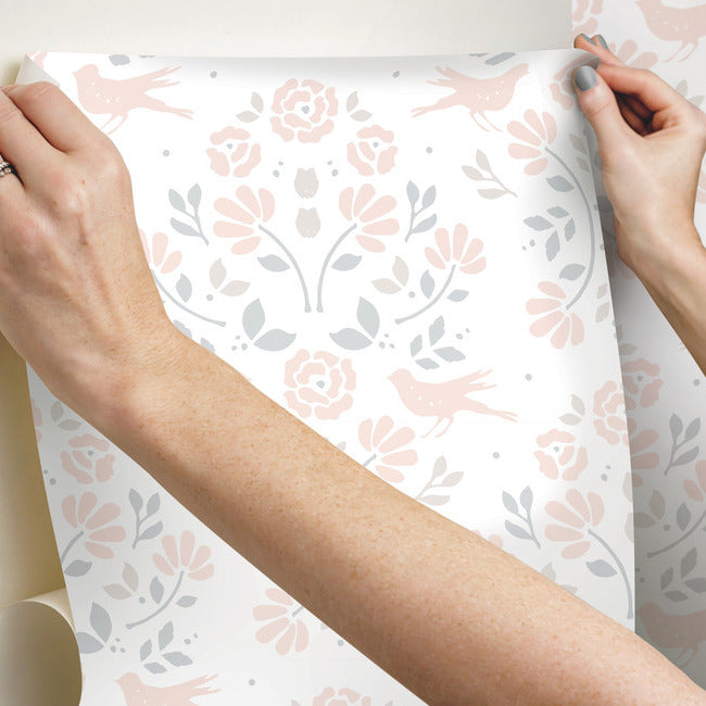 Rose Lindo Woodland Peel & Stick Wallpaper Peel and Stick Wallpaper RoomMates   
