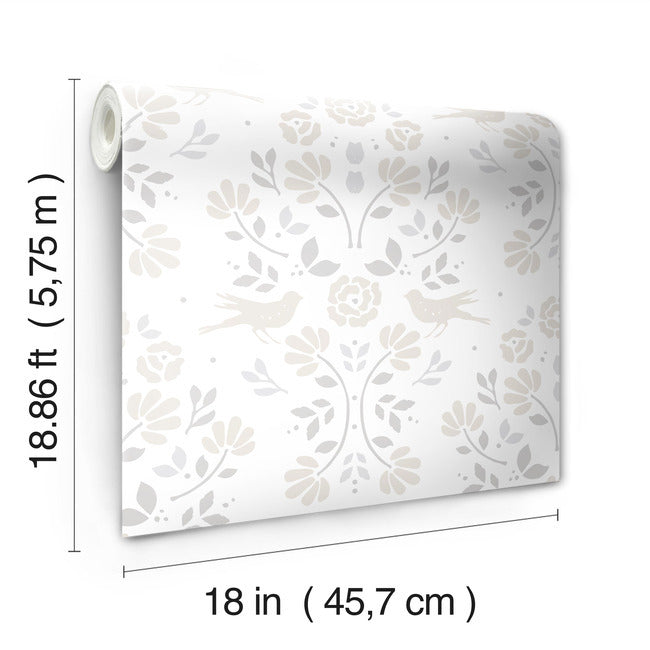Rose Lindo Woodland Peel & Stick Wallpaper Peel and Stick Wallpaper RoomMates   