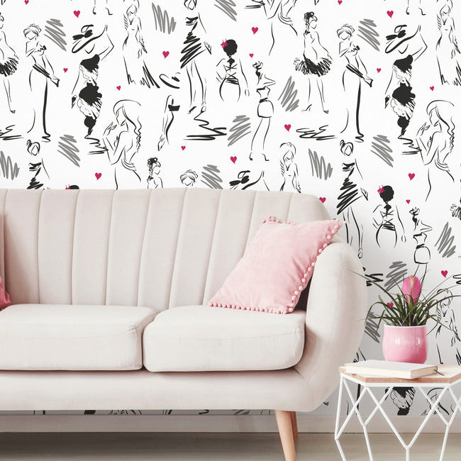 Glamour Peel & Stick Wallpaper Peel and Stick Wallpaper RoomMates   