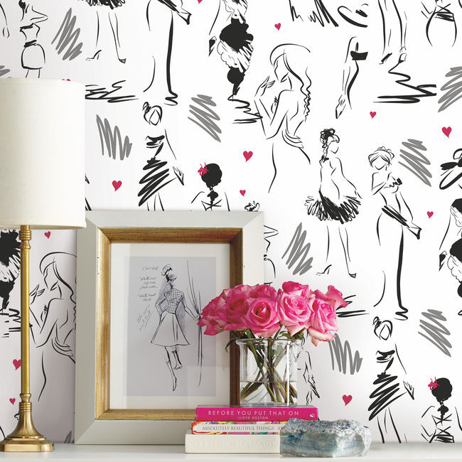 Glamour Peel & Stick Wallpaper Peel and Stick Wallpaper RoomMates   