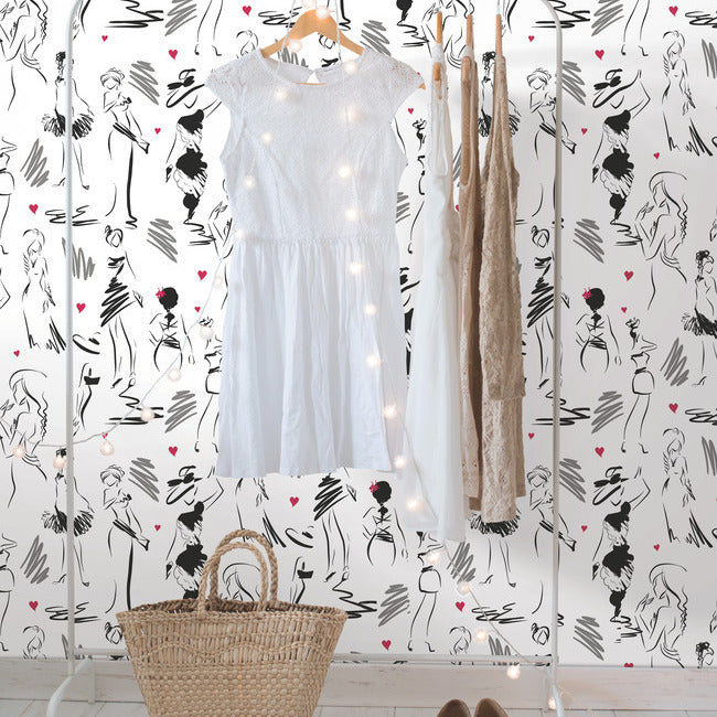 Glamour Peel & Stick Wallpaper Peel and Stick Wallpaper RoomMates   