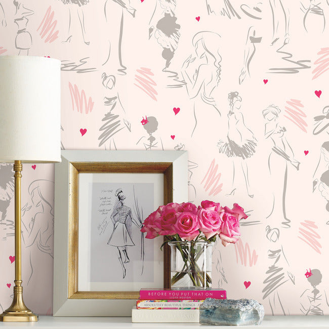Glamour Peel & Stick Wallpaper Peel and Stick Wallpaper RoomMates   