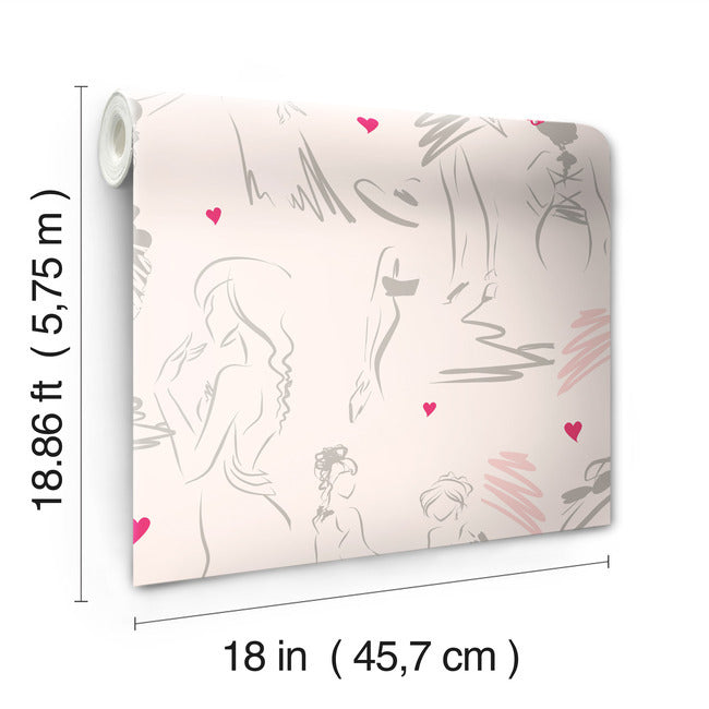 Glamour Peel & Stick Wallpaper Peel and Stick Wallpaper RoomMates   