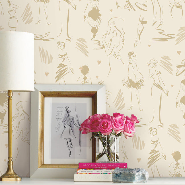 Glamour Peel & Stick Wallpaper Peel and Stick Wallpaper RoomMates   