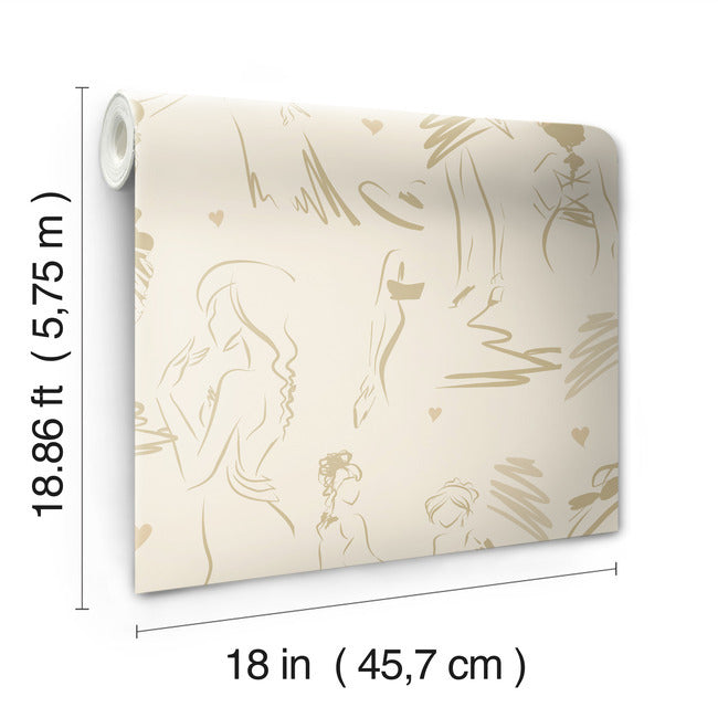 Glamour Peel & Stick Wallpaper Peel and Stick Wallpaper RoomMates   