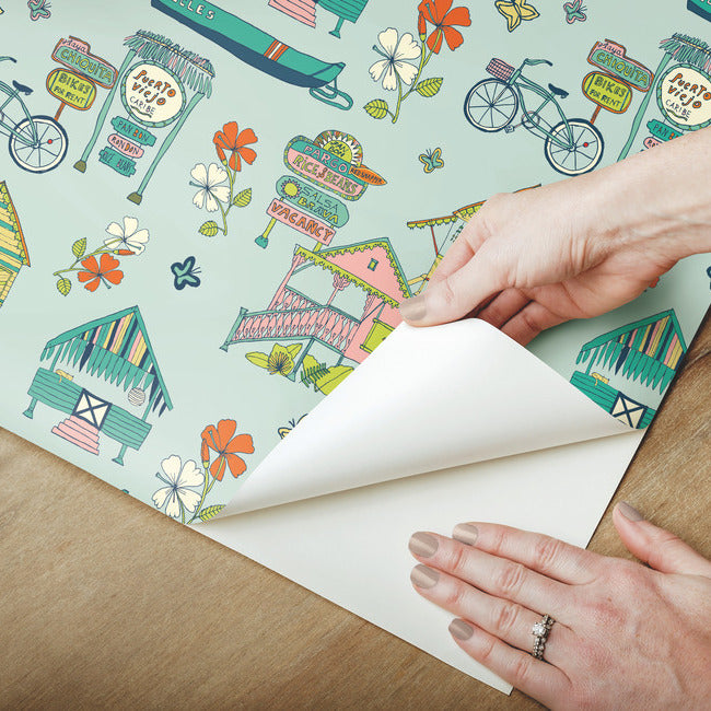 Holalola Caribbean Peel & Stick Wallpaper Peel and Stick Wallpaper RoomMates   
